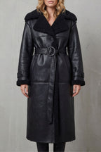 Mirette – Belted Shearling-Style Coat – Victoria Studio