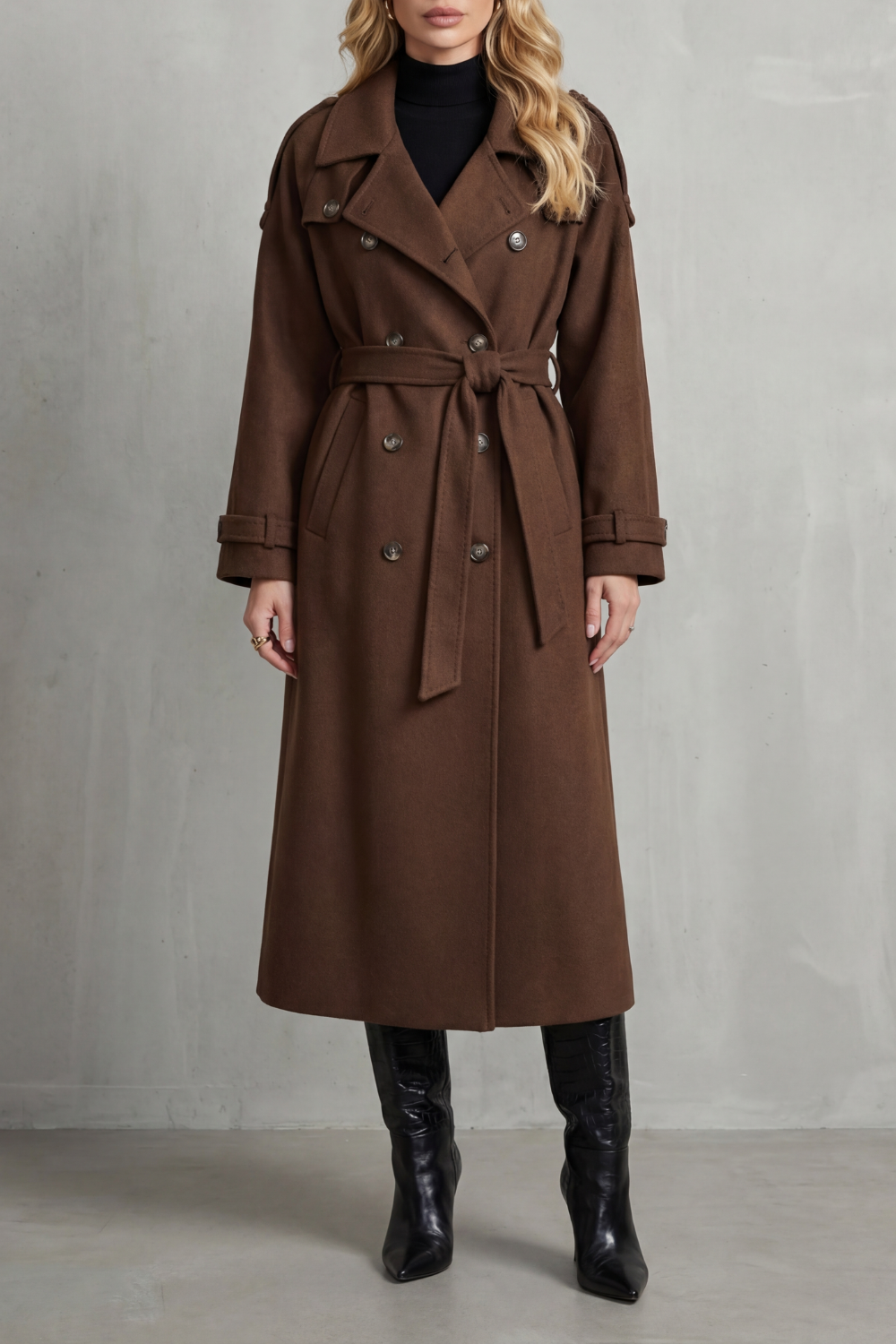 Adeline – Oversized Wool-Blend Trench – Victoria Studio