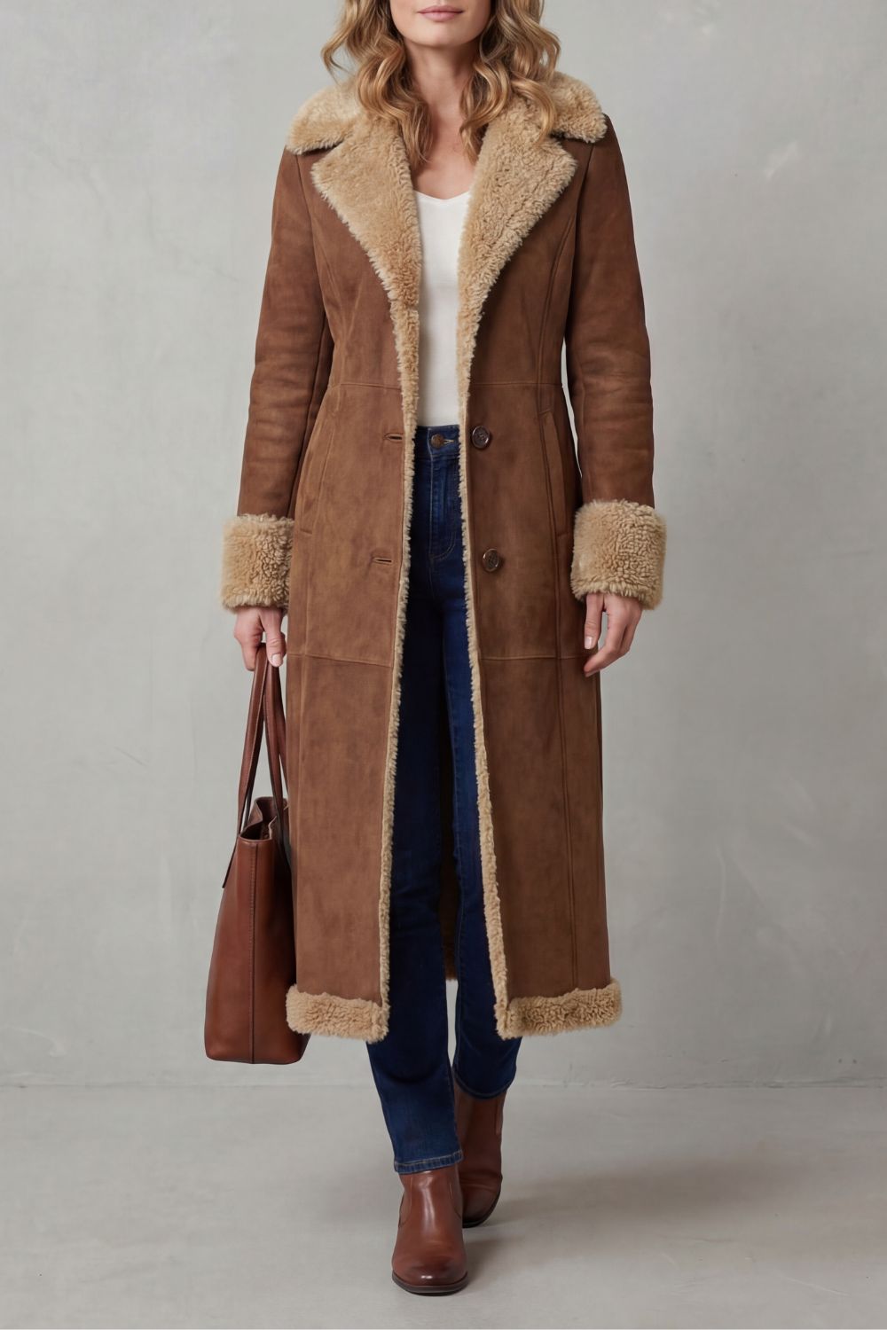 Sabina – Cappotto lungo invernale effetto montone – Victoria Studio