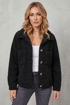 Flora – Chaqueta de tejido polar con textura y botones – Victoria Studio
