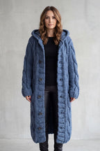 Amélie – Hooded Cable-Knit Cardigan Coat – Victoria Studio
