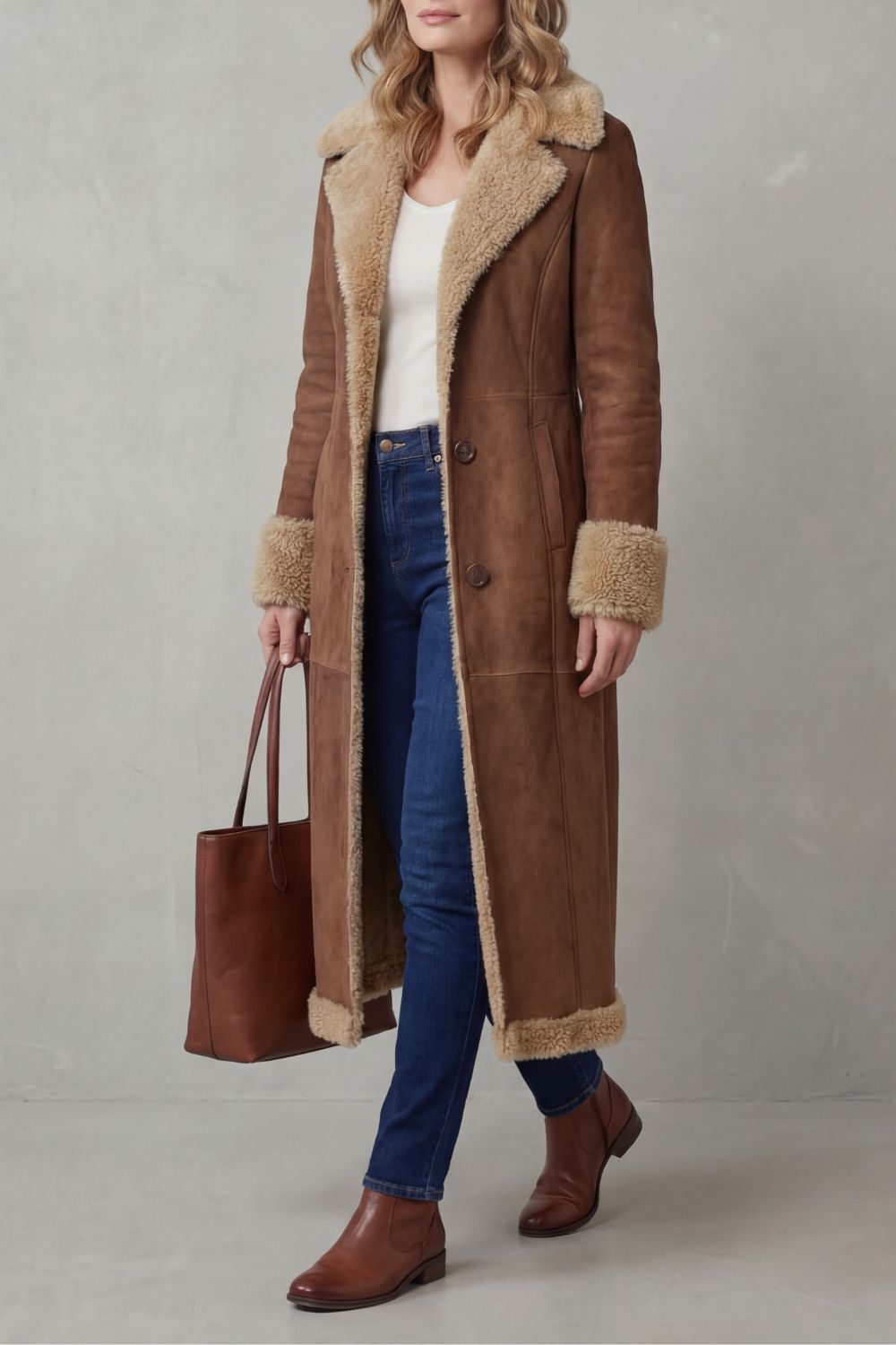 Sabina – Cappotto lungo invernale effetto montone – Victoria Studio