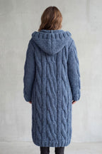 Amélie – Hooded Cable-Knit Cardigan Coat – Victoria Studio