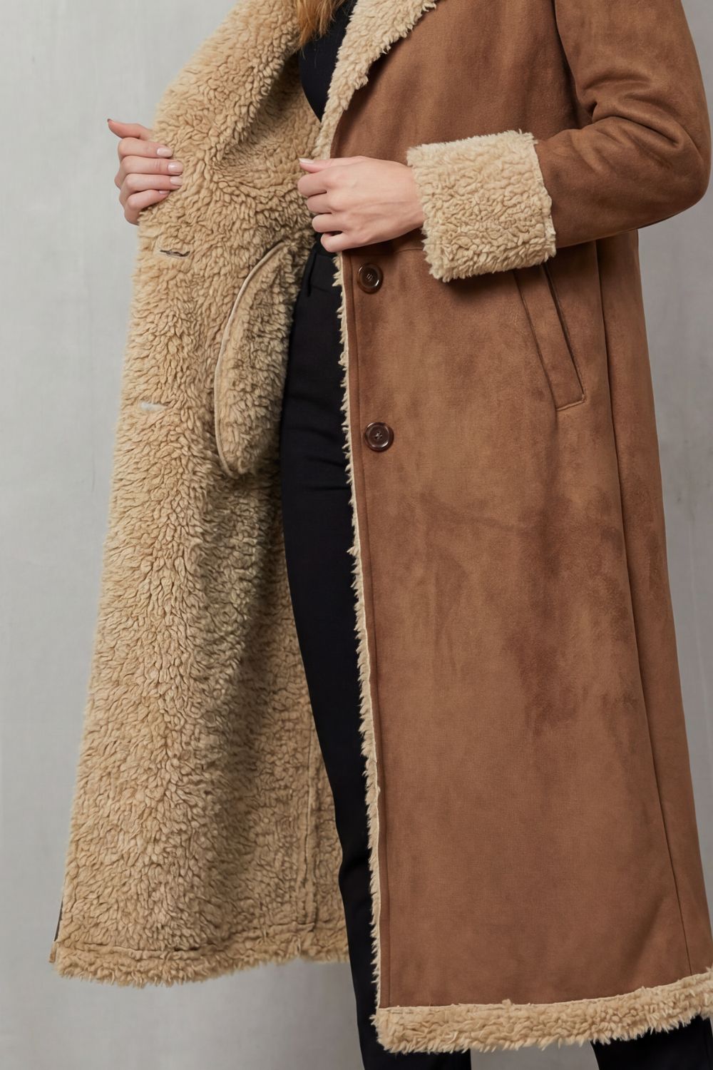 Sabina – Cappotto lungo invernale effetto montone – Victoria Studio