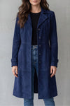 Aureline – Suede-Effect Longline Coat – Victoria Studio