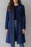 Aureline – Suede-Effect Longline Coat – Victoria Studio
