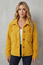 Flora – Chaqueta de tejido polar con textura y botones – Victoria Studio