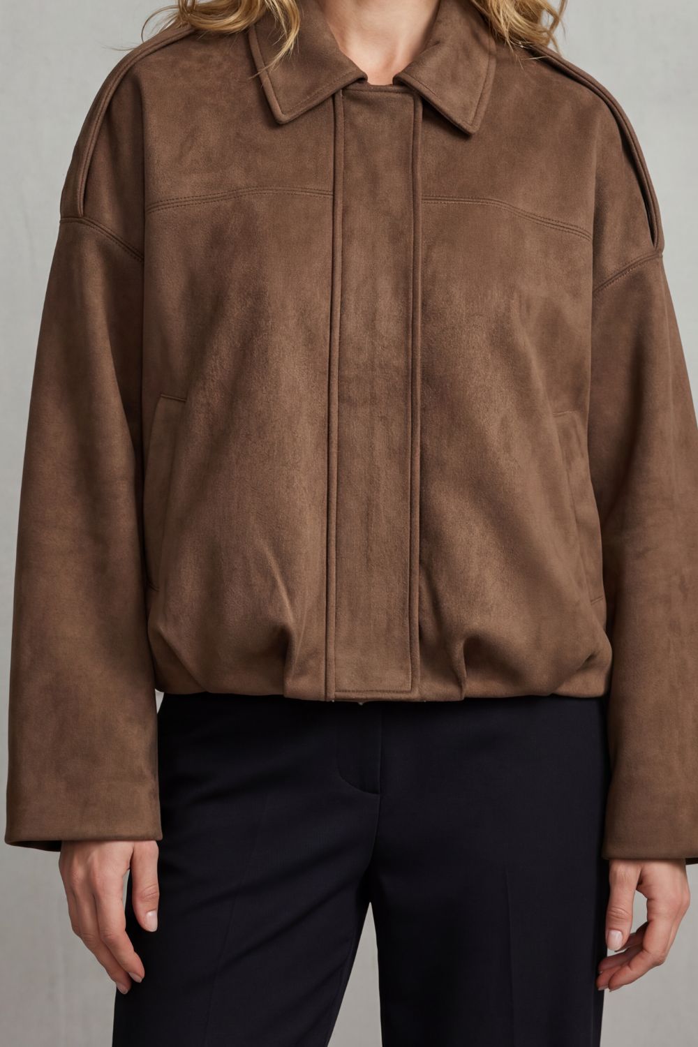 Solara – Blouson bomber effet suédine – Victoria Studio