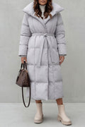 Fiora – Belted Long Puffer Coat – Victoria Studio