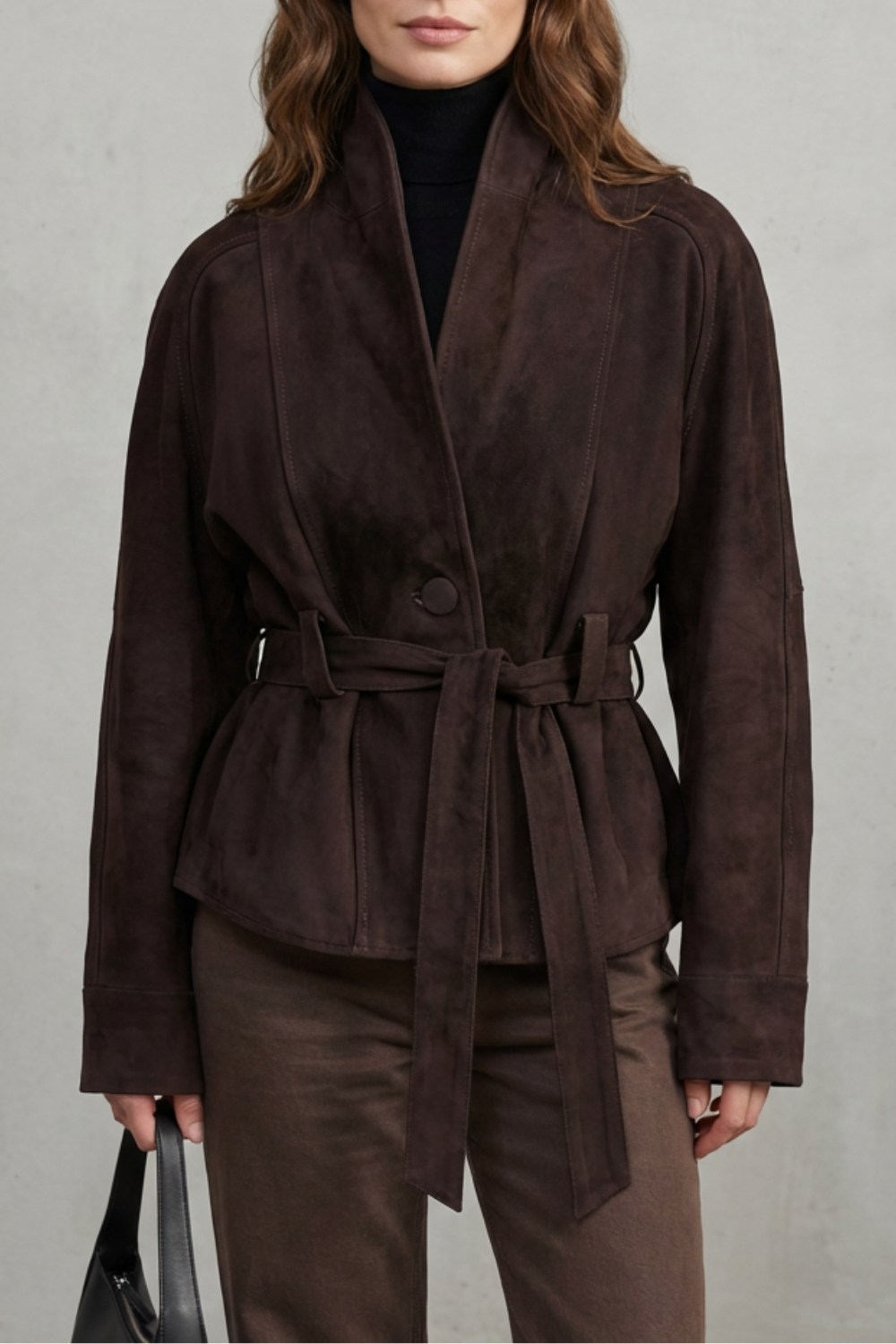 Lucienne – Veste courte croisée en mélange de laine – Victoria Studio