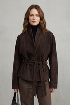 Lucienne – Veste courte croisée en mélange de laine – Victoria Studio