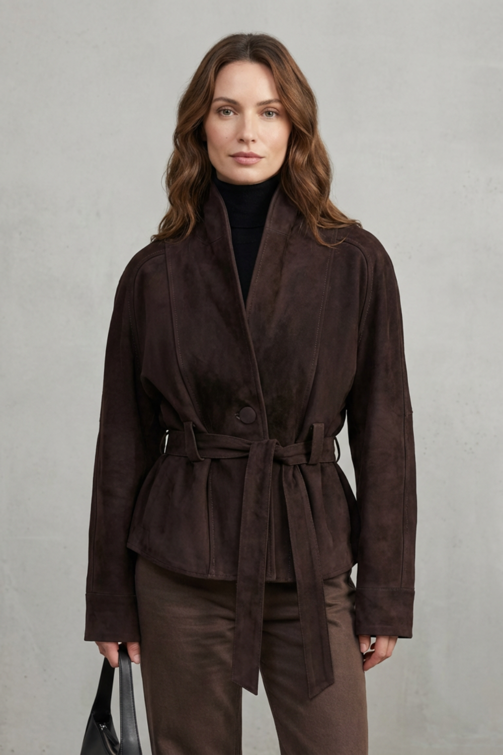 Lucienne – Veste courte croisée en mélange de laine – Victoria Studio