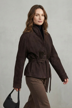 Lucienne – Veste courte croisée en mélange de laine – Victoria Studio