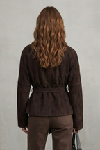 Lucienne – Veste courte croisée en mélange de laine – Victoria Studio