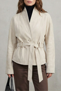 Lucienne – Chaqueta corta cruzada de mezcla de lana – Victoria Studio