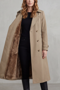 Célestine – Faux-Fur Lined Double-Breasted Trench – Victoria Studio