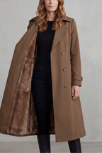 Célestine – Faux-Fur Lined Double-Breasted Trench – Victoria Studio