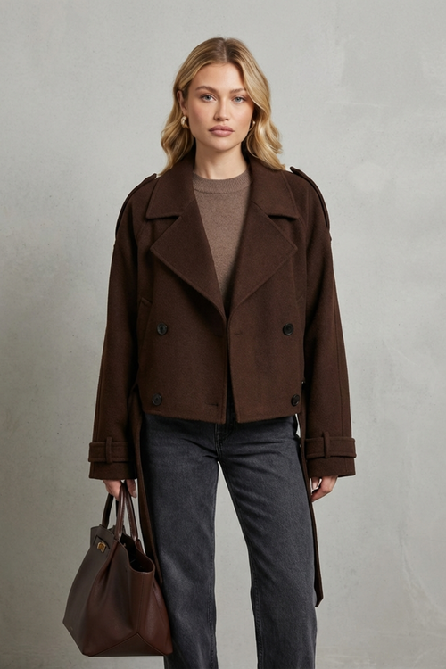 Anaïs – Chaqueta urbana corta de mezcla de lana – Victoria Studio