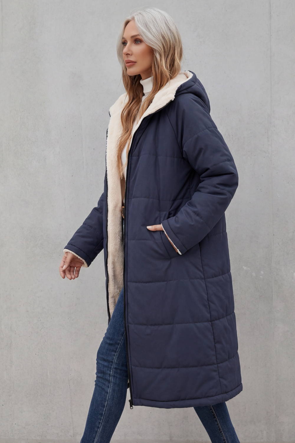 Cambria – Fleece-Lined Longline Coat – Victoria Studio
