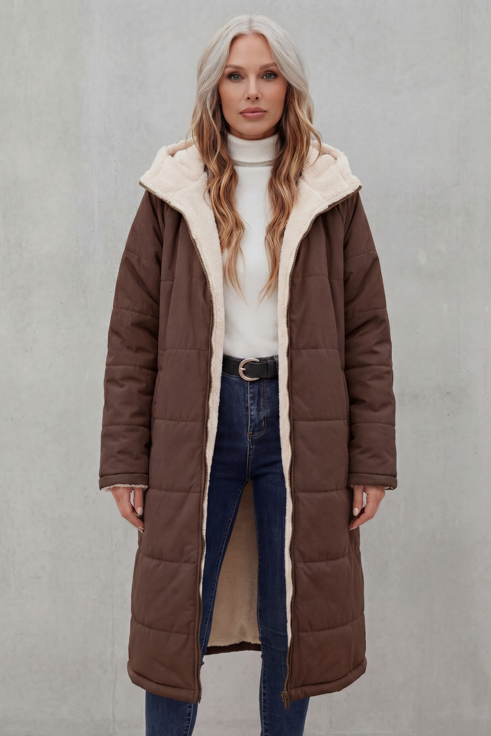 Cambria – Fleece-Lined Longline Coat – Victoria Studio
