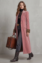 Veloura – Velvet Long Coat with Leopard Lining – Victoria Studio