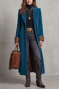 Veloura – Cappotto lungo in velluto con fodera leopardata – Victoria Studio