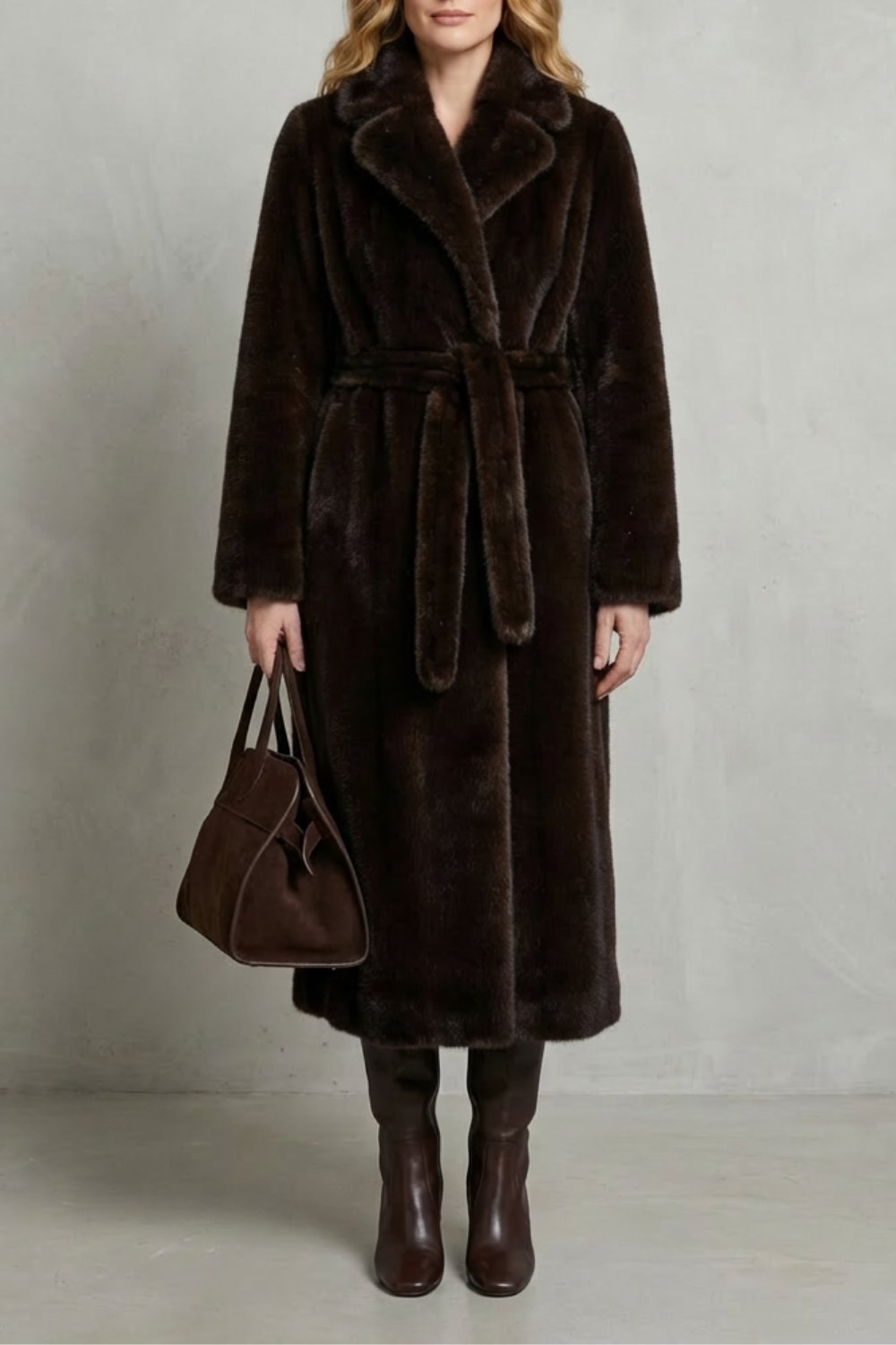 Isadora – Manteau long oversize en fausse fourrure – Victoria Studio