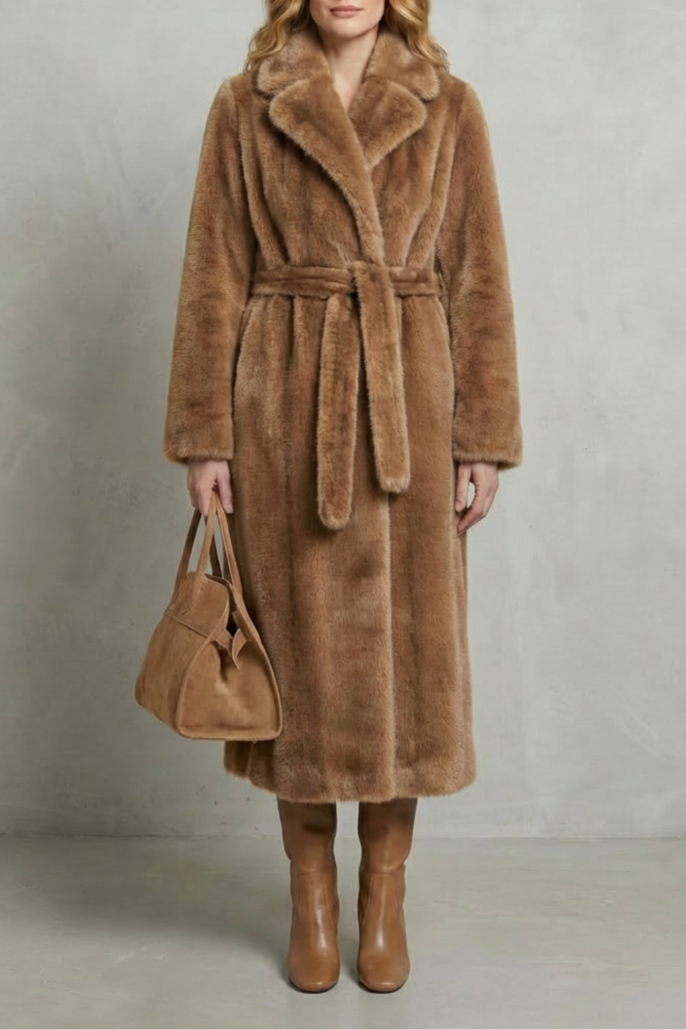 Isadora – Oversized Faux-Fur Long Coat – Victoria Studio