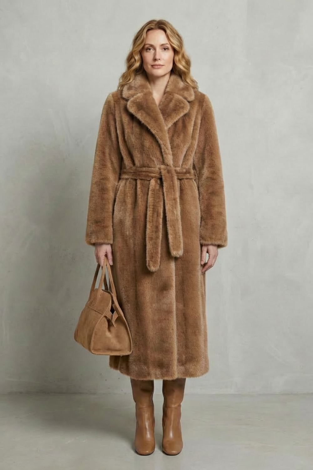 Isadora – Oversized Faux-Fur Long Coat – Victoria Studio