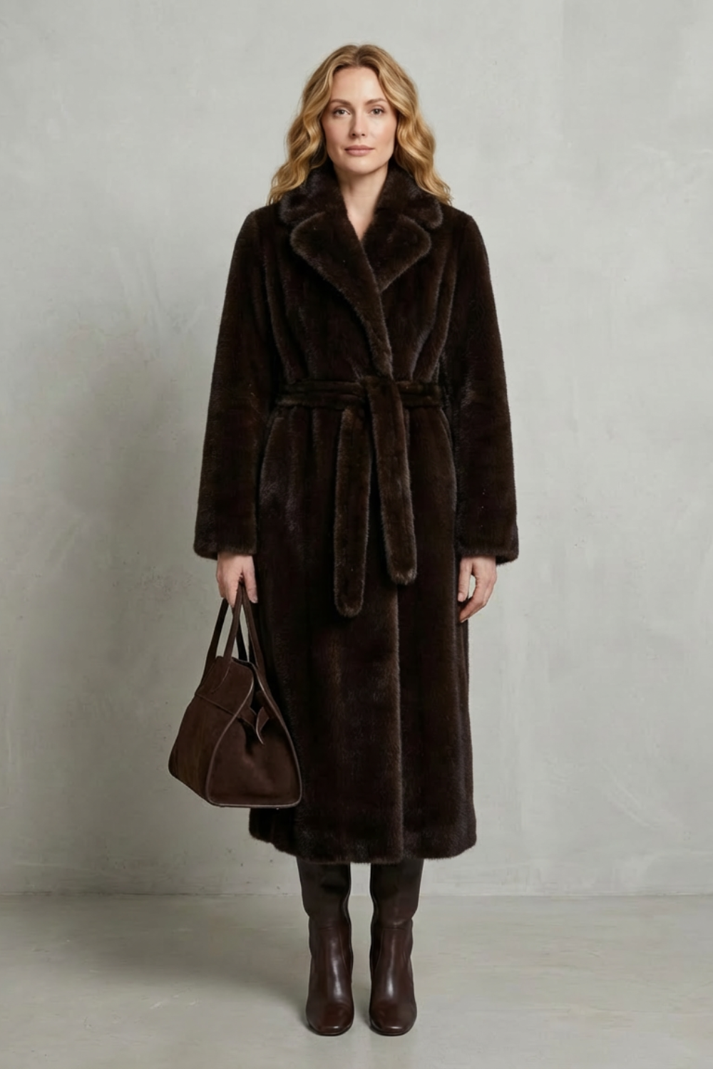 Isadora – Oversized Faux-Fur Long Coat – Victoria Studio