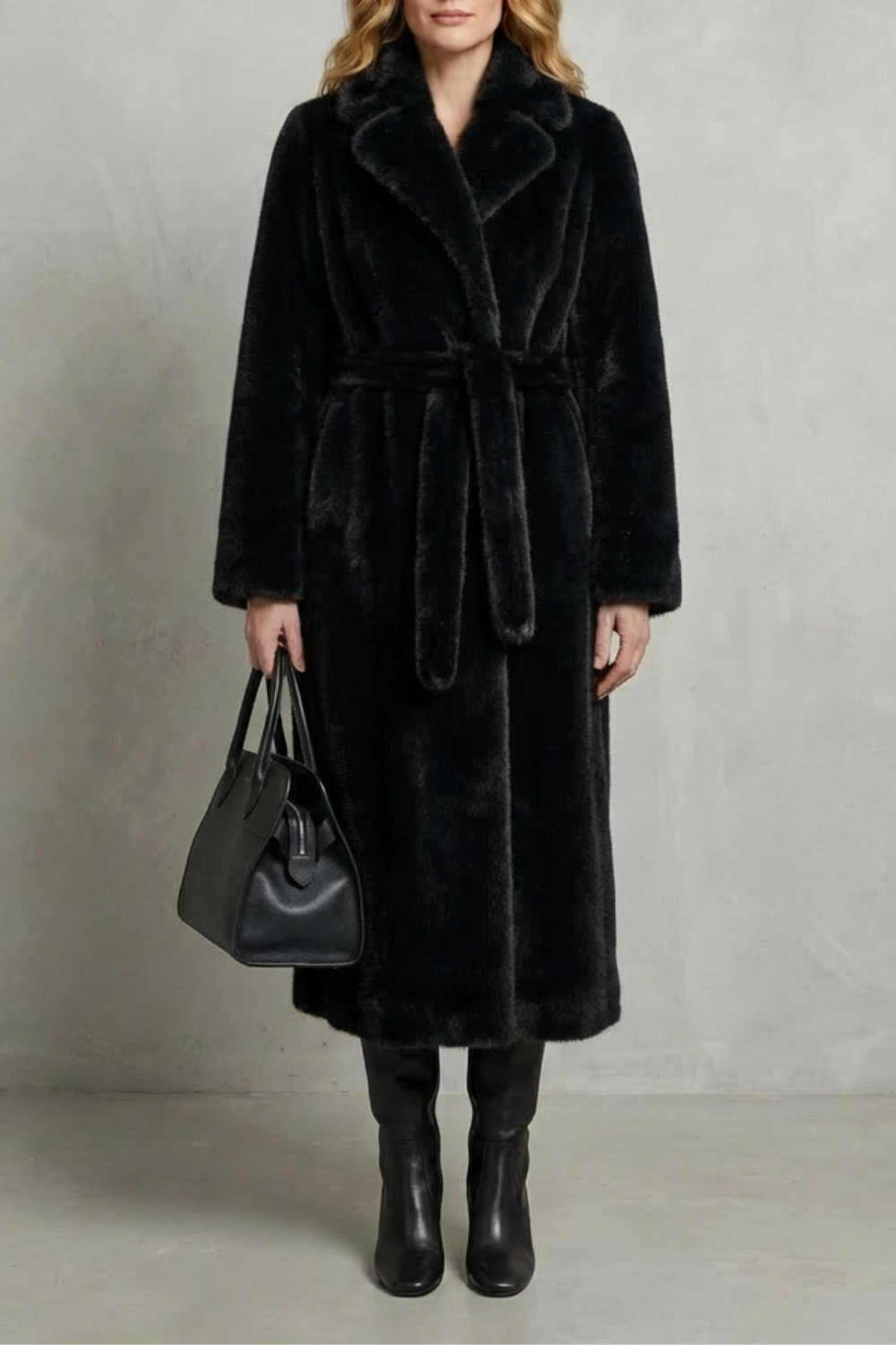 Isadora – Oversized Faux-Fur Long Coat – Victoria Studio