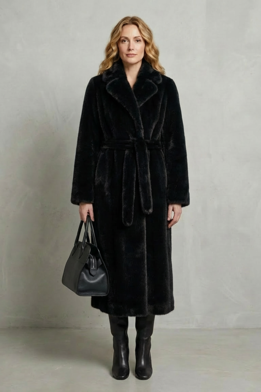 Isadora – Oversized Faux-Fur Long Coat – Victoria Studio