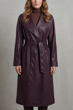Margaux – Trench ceinturé en similicuir – Victoria Studio