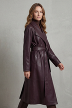 Margaux – Trench ceinturé en similicuir – Victoria Studio