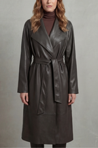 Margaux – Trench ceinturé en similicuir – Victoria Studio