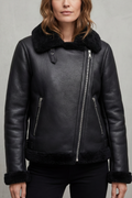 Noira – Cazadora biker asimétrica de borreguito – Victoria Studio