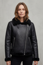 Noira – Cazadora biker asimétrica de borreguito – Victoria Studio