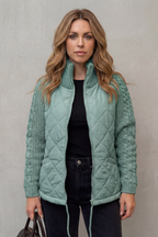 Noella – Knit-Detail Quilted Jacket – Victoria Studio