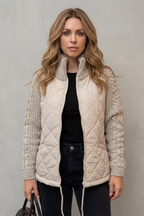 Noella – Knit-Detail Quilted Jacket – Victoria Studio