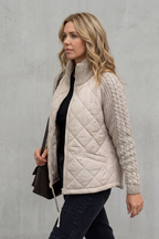 Noella – Knit-Detail Quilted Jacket – Victoria Studio
