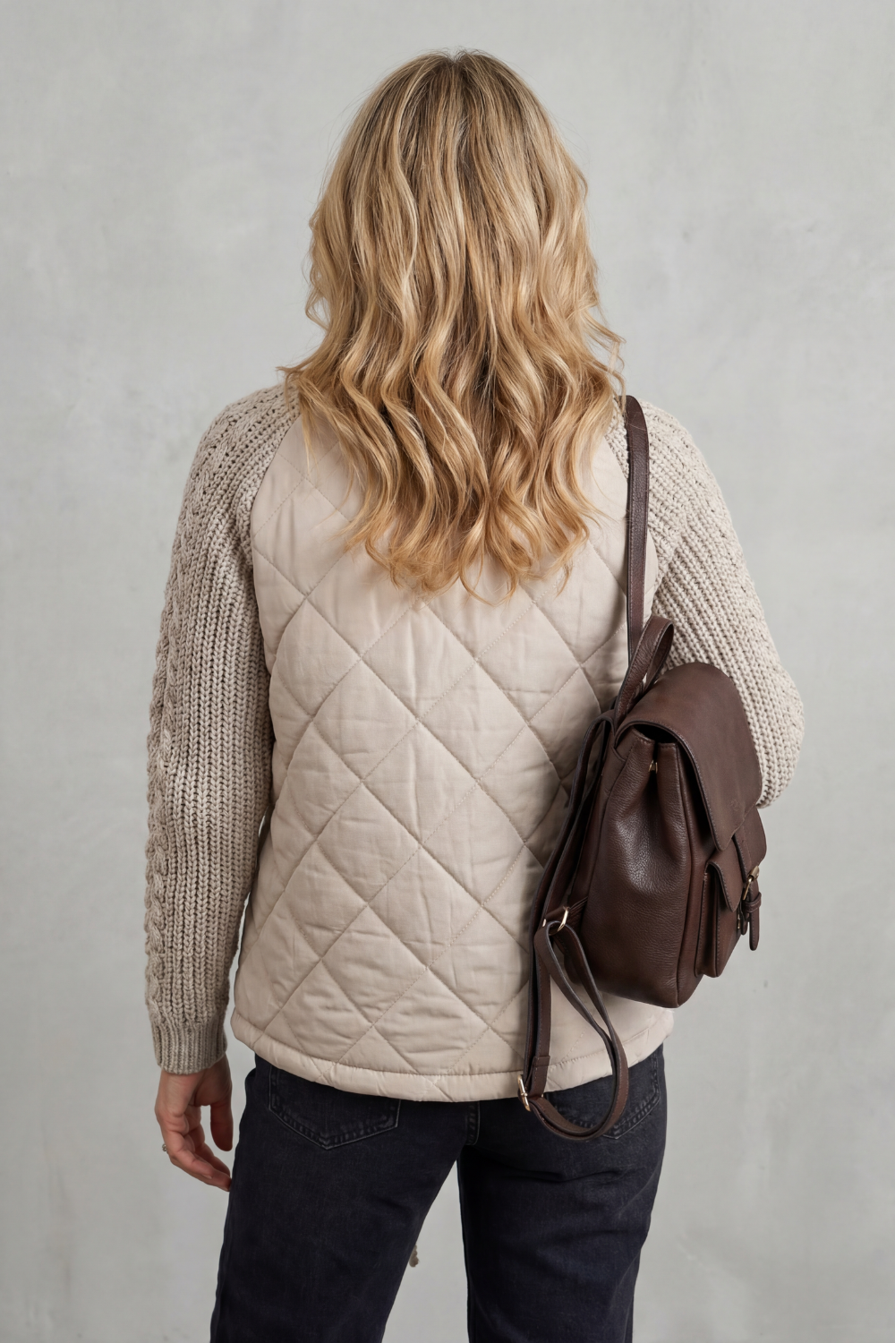 Noella – Knit-Detail Quilted Jacket – Victoria Studio