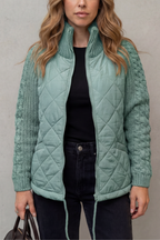 Noella – Knit-Detail Quilted Jacket – Victoria Studio