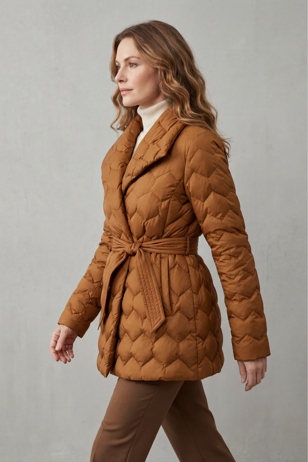 Soline – Sculpted Belted Puffer Jacket – Victoria Studio