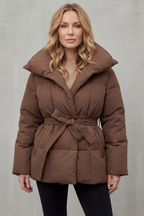 Valeria – Belted Oversized Puffer Coat – Victoria Studio