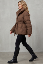 Valeria – Belted Oversized Puffer Coat – Victoria Studio